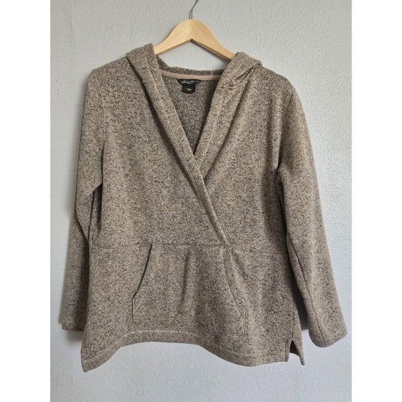 Eddie‎ Bauer Cozy Camp Hoodie Wrap Front Pullover Sweatshirt Beige Size XL - Picture 1 of 11